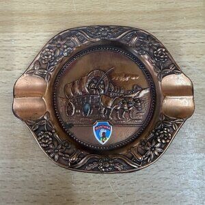 Vintage Copper Souvenir Ashtray from Montana Cowboy Made in Japan